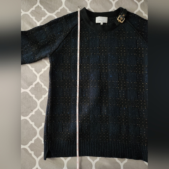 *3.1 Phillip Lim Navy and Gold Wool/Cashmere Blend Sweater Women's Large - Picture 8 of 8